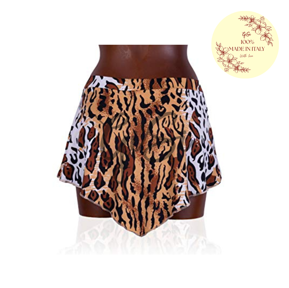 TIGRATO - Gonnellino in Licra Fantasia per Pattinaggio - 100% Made in Italy