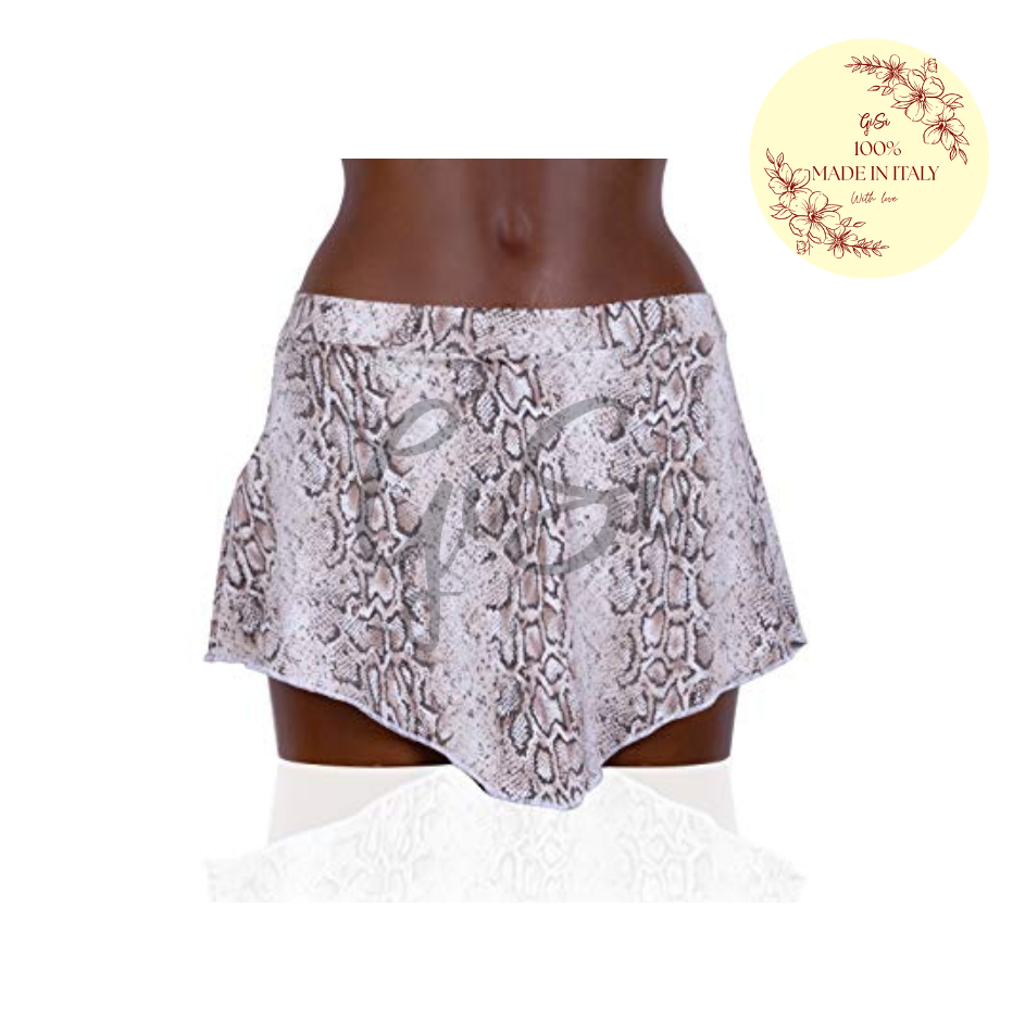 PITONATO - Gonnellino in Licra Fantasia per Pattinaggio - 100% Made in Italy