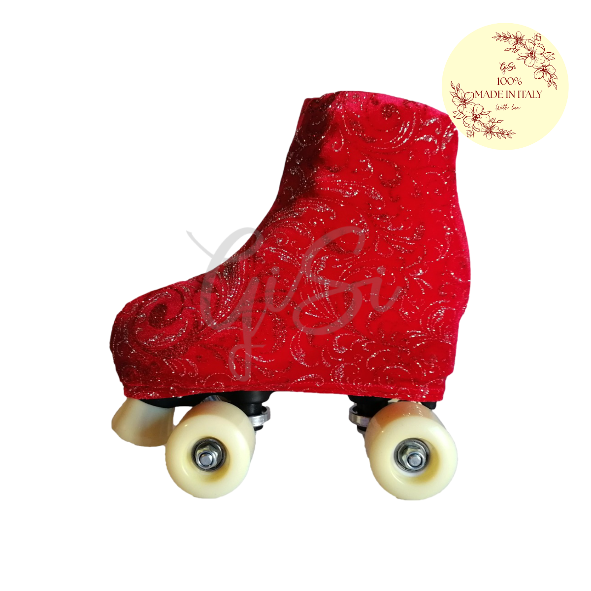 GALÀ - Copripattini Rosso con Grafiche Brillantinate - Made in Italy