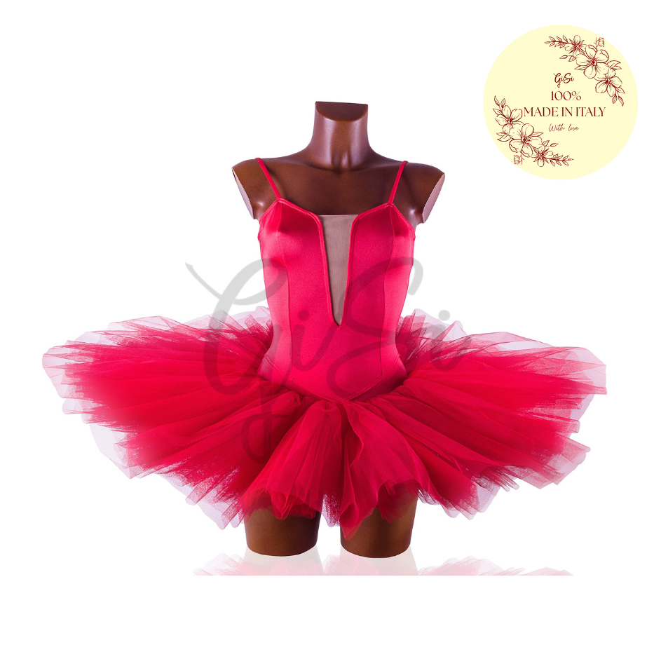 AMANDA - tutù in licra, rete e tulle rigido 100% Made In Italy