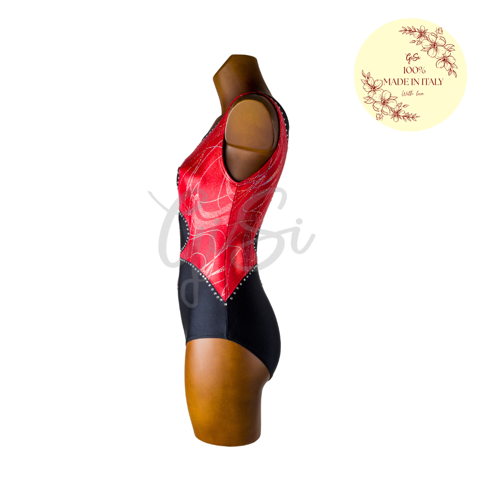 KATRINE - Body in Lycra e Lurex per Ginnastica Artistica - Taglie dalla 38 alla L - 100% Made in Italy