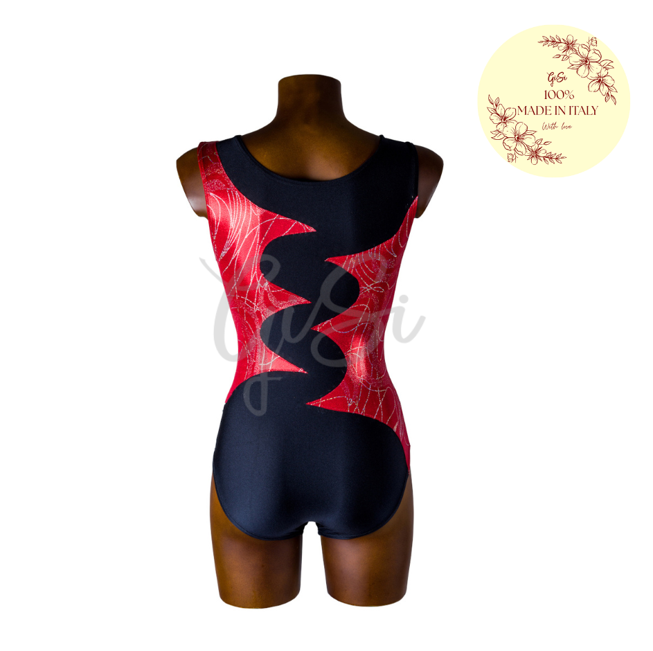 KATRINE - Body in Lycra e Lurex per Ginnastica Artistica - Taglie dalla 38 alla L - 100% Made in Italy