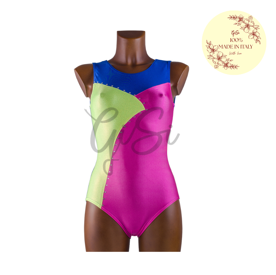 PIXIE - Body in Lycra e Lurex per Ginnastica Artistica - Taglie dalla 38 alla L - 100% Made in Italy