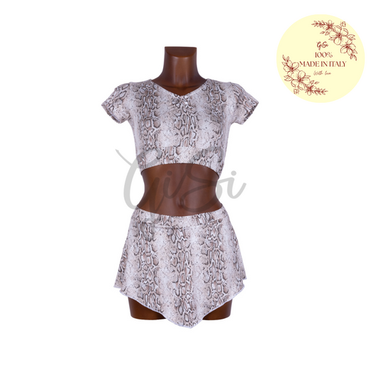 PITONATO - coordinato in licra fantasia 100% Made In Italy