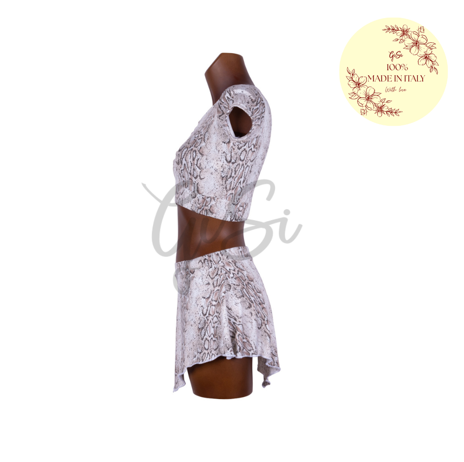 PITONATO - coordinato in licra fantasia 100% Made In Italy