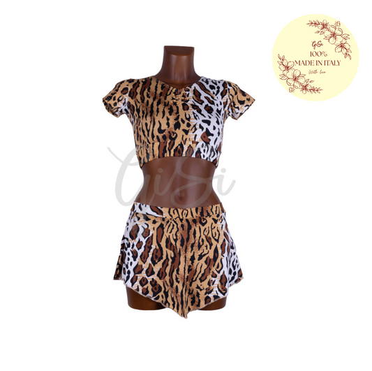 ANIMALIER - coordinated lycra set with a pattern, 100% Made in Italy