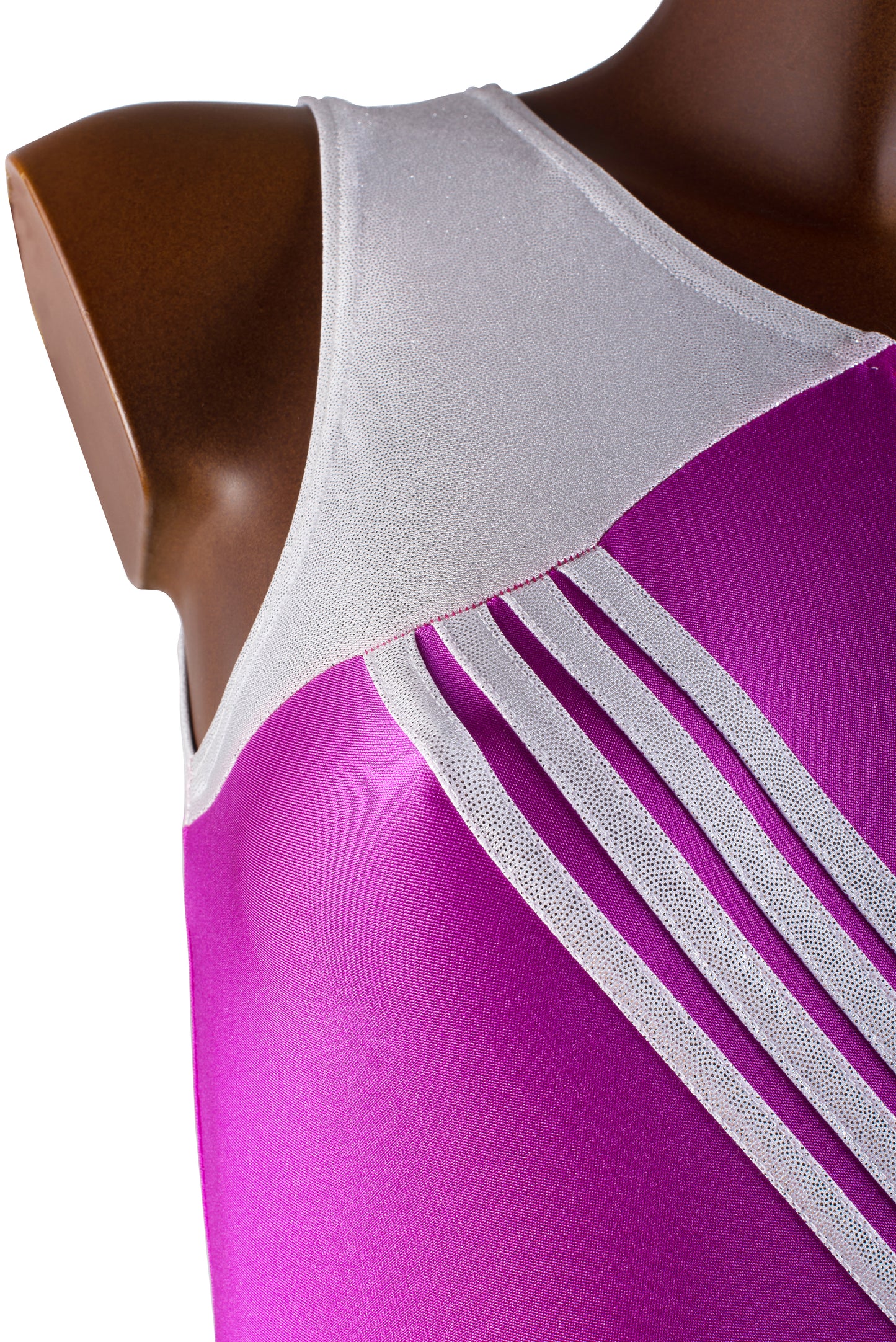 SILVER STRIPES - Body in Lycra e Lurex per Ginnastica Artistica - Taglie dalla 38 alla L - 100% Made in Italy