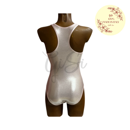 HONEY ROSA PERLATO - Body con scollo americano in Lurex 100% Made In Italy