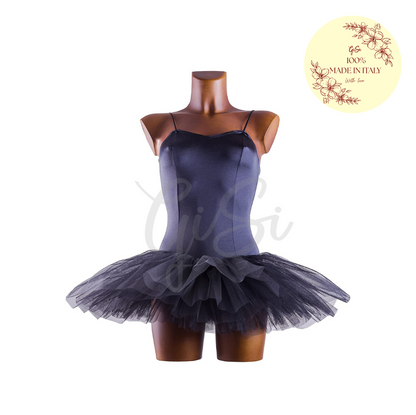 DAFNE - tutù in licra e tulle rigido 100% Made In Italy