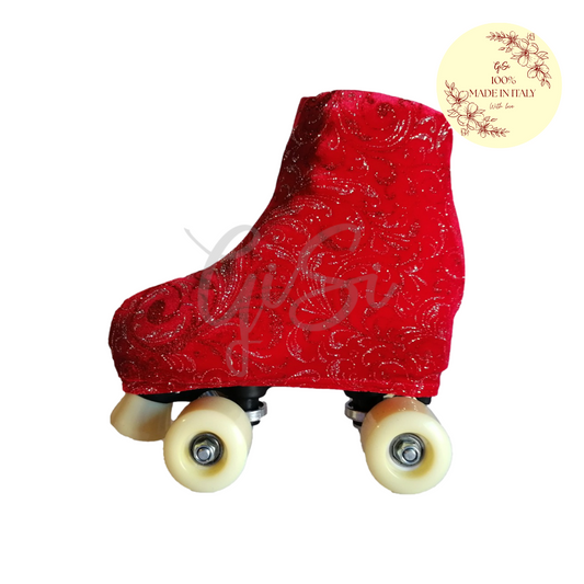 GALÀ - Copripattini Rosso con Grafiche Brillantinate - Made in Italy