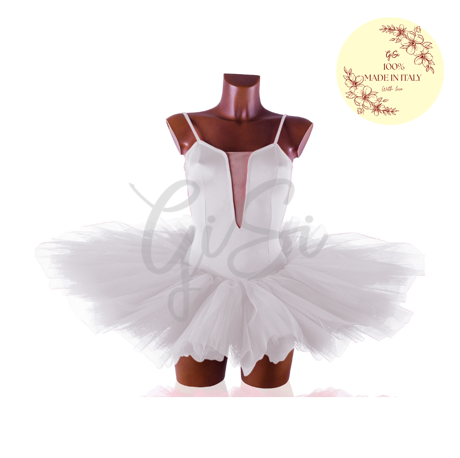 AMANDA - tutù in licra, rete e tulle rigido 100% Made In Italy