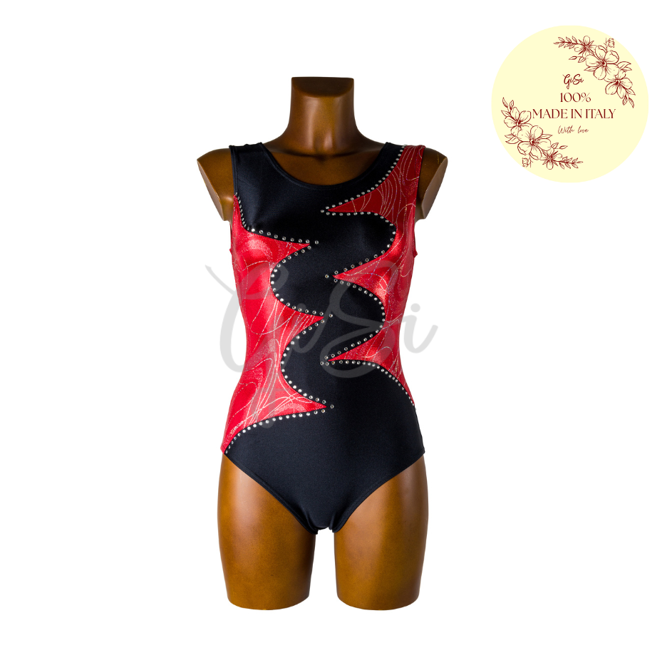 KATRINE - Body in Lycra e Lurex per Ginnastica Artistica - Taglie dalla 38 alla L - 100% Made in Italy
