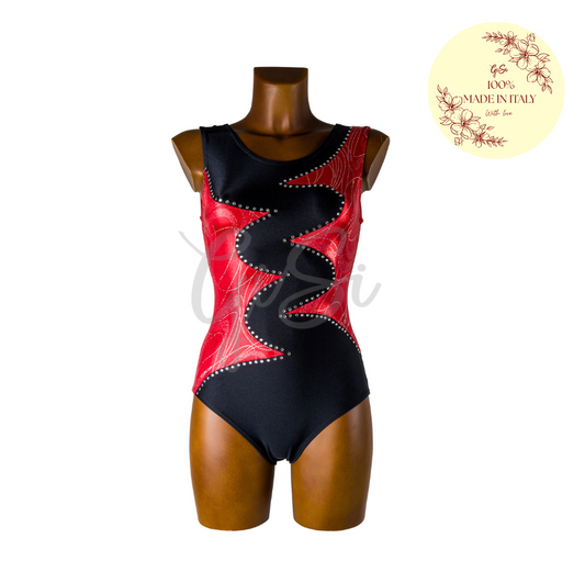 KATRINE - Body in Lycra e Lurex per Ginnastica Artistica - Taglie dalla 38 alla L - 100% Made in Italy