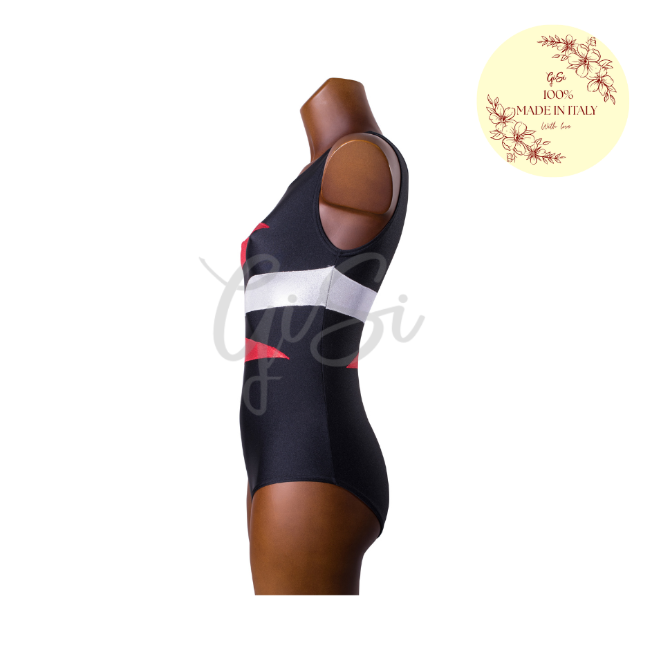 CROSS - Body in Lycra e Lurex per Ginnastica Artistica - Taglie dalla 38 alla L - 100% Made in Italy