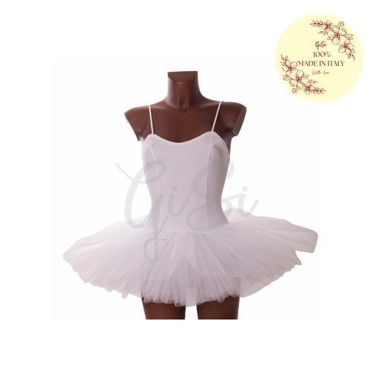 DAFNE - tutù in licra e tulle rigido 100% Made In Italy