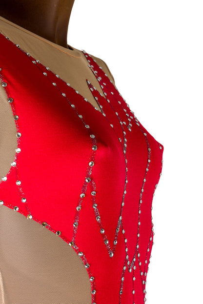 LUCIA - body con gonnellino in licra e rete 100% Made In Italy