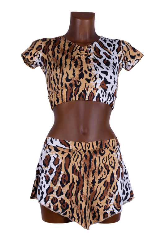ANIMALIER - coordinato in licra fantasia 100% Made In Italy