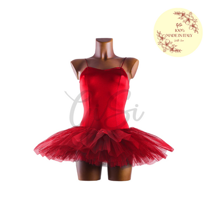 DAFNE - tutù in licra e tulle rigido 100% Made In Italy
