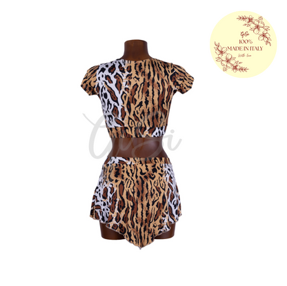 TIGRATO - coordinato in licra fantasia 100% Made In Italy