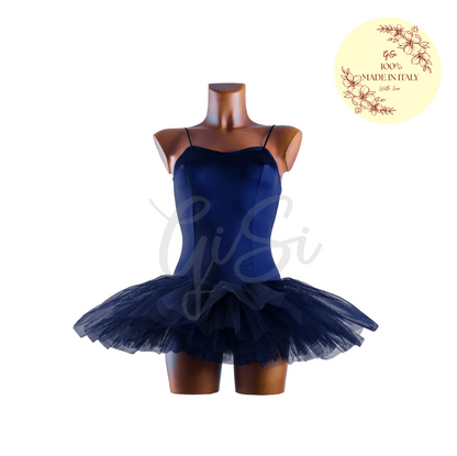 DAFNE - tutù in licra e tulle rigido 100% Made In Italy