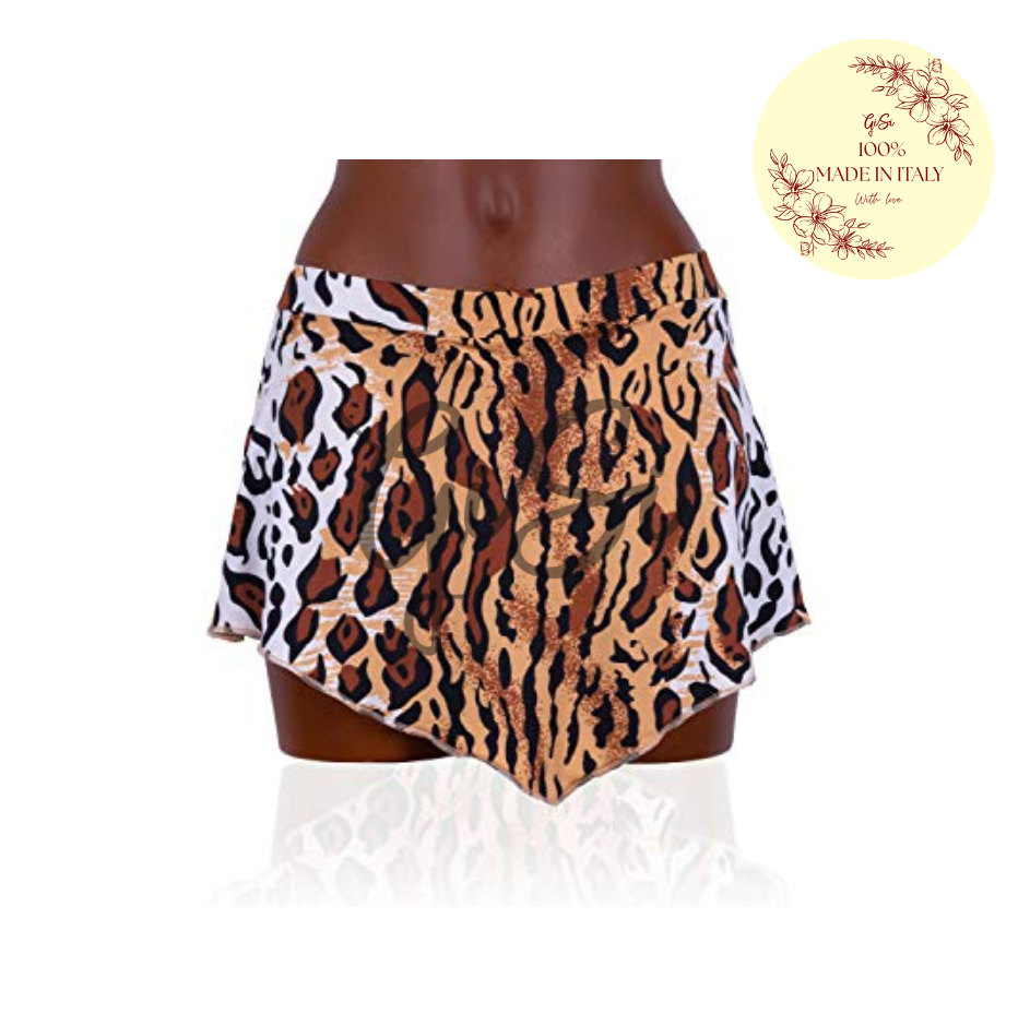 TIGRATO - Gonnellino in Licra Fantasia per Pattinaggio - 100% Made in Italy