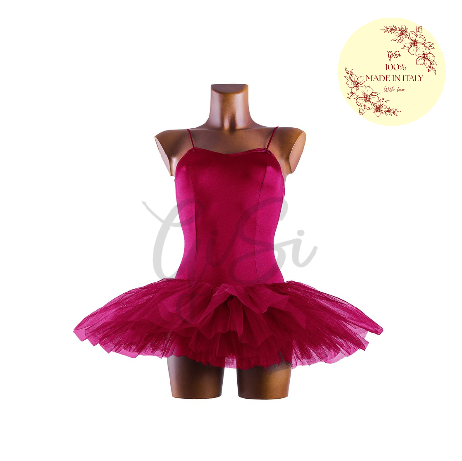 DAFNE - tutù in licra e tulle rigido 100% Made In Italy